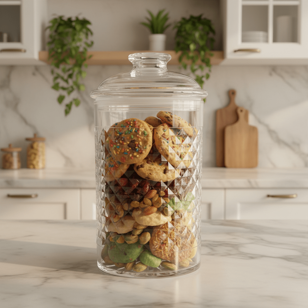 AKDC Premium Diamond Cut Airtight Acrylic Storage Canister with Lid for Food Storage 1200 ml - Al Kabayel Discount CentreAKDC Premium Diamond Cut Airtight Acrylic Storage Canister with Lid for Food Storage 1200 mlJars & Food SaversAKDCAl Kabayel Discount Centre