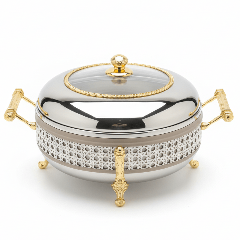AKDC Premium Large Round Dates Serving Bowl with Glass Lid – Metal & Glass Decorative Bowl 26 cm - Al Kabayel Discount CentreAKDC Premium Large Round Dates Serving Bowl with Glass Lid – Metal & Glass Decorative Bowl 26 cmBowlsAKDCAl Kabayel Discount Centre