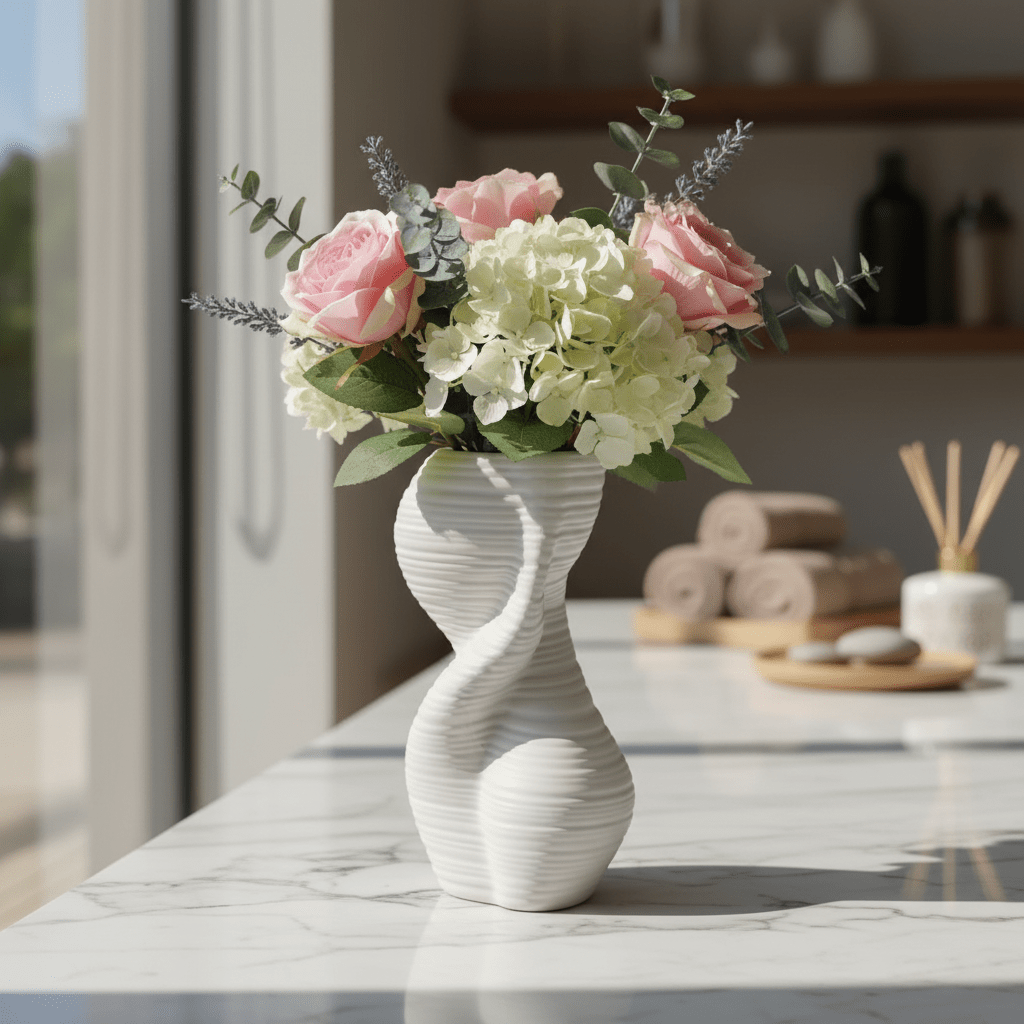 AKDC Premium Modern Ceramic Flower Vase – Elegant White Abstract Shape Decorative Accent, 20 × 10 cm - Al Kabayel Discount CentreAKDC Premium Modern Ceramic Flower Vase – Elegant White Abstract Shape Decorative Accent, 20 × 10 cmFlower/Plant PotsAKDCAl Kabayel Discount Centre