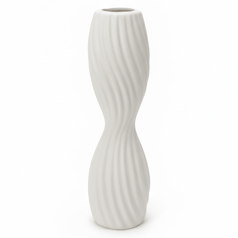 AKDC Premium Modern Sculptural Ceramic Flower Vase – Elegant White Finish, Artistic Unique Shape Home Décor Accent, 39 × 11 cm - Al Kabayel Discount CentreAKDC Premium Modern Sculptural Ceramic Flower Vase – Elegant White Finish, Artistic Unique Shape Home Décor Accent, 39 × 11 cmFlower/Plant PotsAKDCAl Kabayel Discount Centre