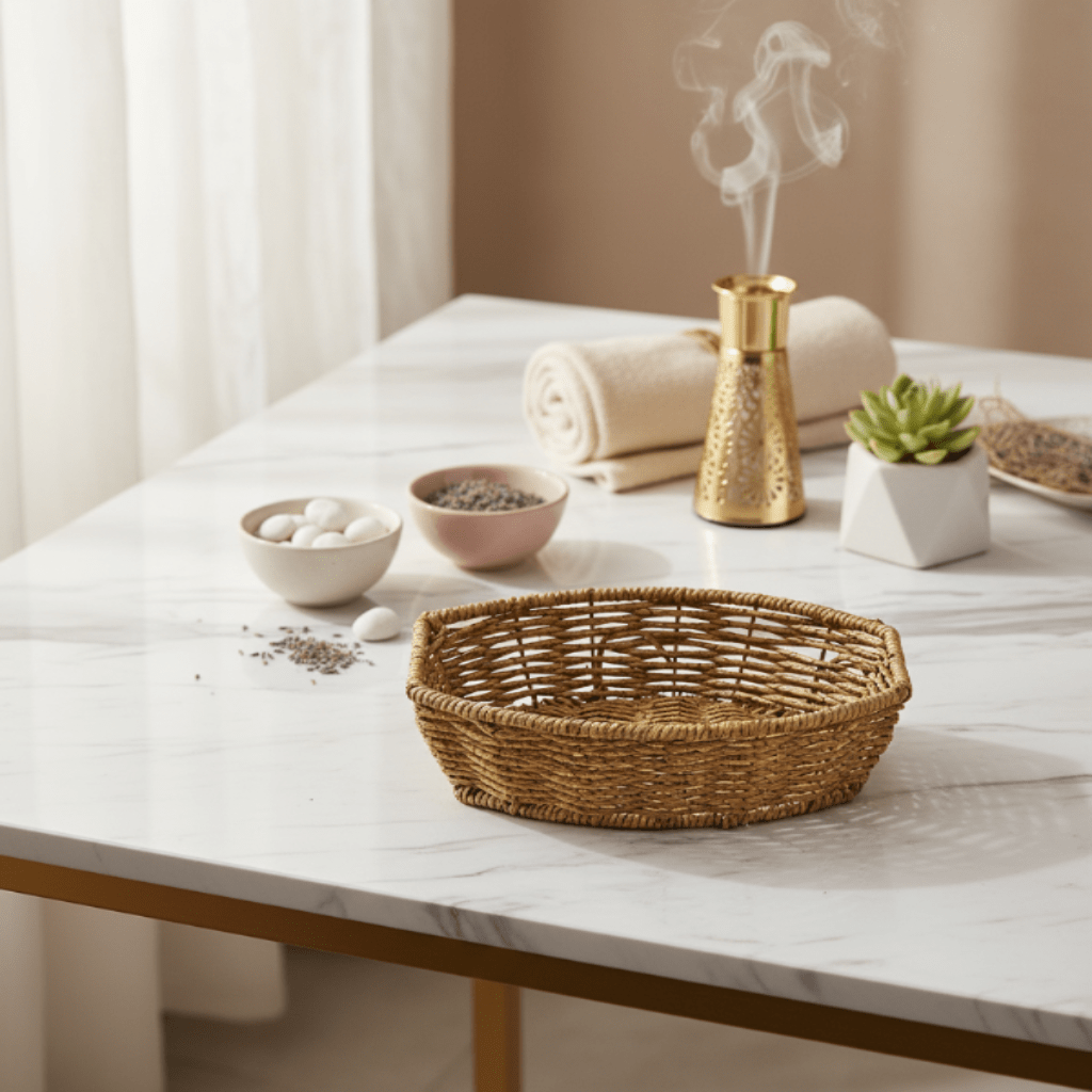 AKDC Premium Oval Handwoven Rattan Storage Basket – Natural Brown Finish, Lightweight Decorative Organizer for Home & Kitchen, 22 × 15 × 6 cm - Al Kabayel Discount CentreAKDC Premium Oval Handwoven Rattan Storage Basket – Natural Brown Finish, Lightweight Decorative Organizer for Home & Kitchen, 22 × 15 × 6 cmRattanAKDCAl Kabayel Discount Centre