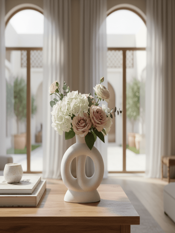 AKDC Premium Sculptural Ceramic Decorative Vase – Elegant White Artistic Statement Shape, 23 × 16 cm - Al Kabayel Discount CentreAKDC Premium Sculptural Ceramic Decorative Vase – Elegant White Artistic Statement Shape, 23 × 16 cmFlower/Plant PotsAKDCAl Kabayel Discount Centre