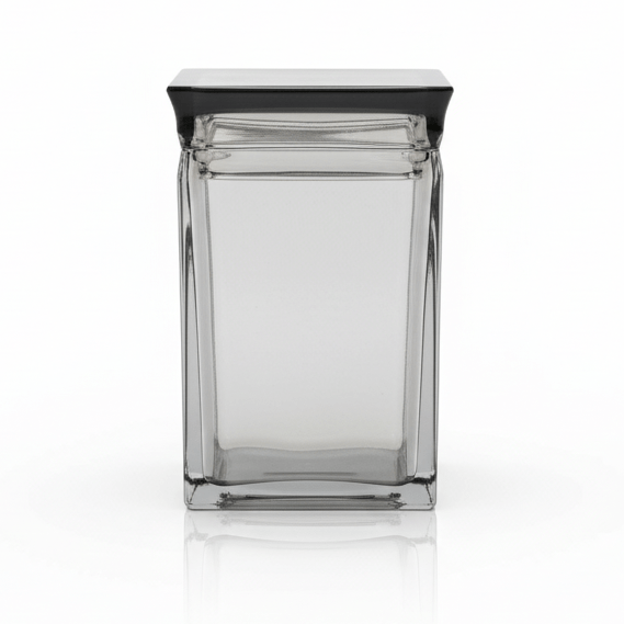 AKDC Premium Square Airtight Acrylic Storage Canister with Black Transparent Finish – Modern Kitchen Organizer, 1000 ml - Al Kabayel Discount CentreAKDC Premium Square Airtight Acrylic Storage Canister with Black Transparent Finish – Modern Kitchen Organizer, 1000 mlJars & Food SaversAKDCAl Kabayel Discount Centre