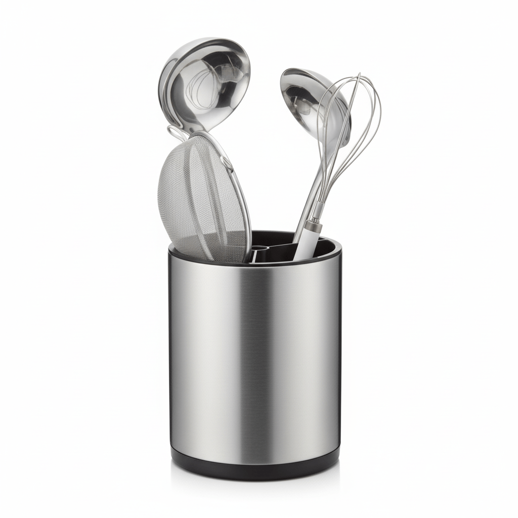 AKDC Premium Stainless Steel Kitchen Utensil Holder for Spoons, Spatulas & Tools – Tall, Stable & Rust - Resistant Design (160×203 mm) - Al Kabayel Discount CentreAKDC Premium Stainless Steel Kitchen Utensil Holder for Spoons, Spatulas & Tools – Tall, Stable & Rust - Resistant Design (160×203 mm)Organizers & AccessoriesAKDCAl Kabayel Discount Centre