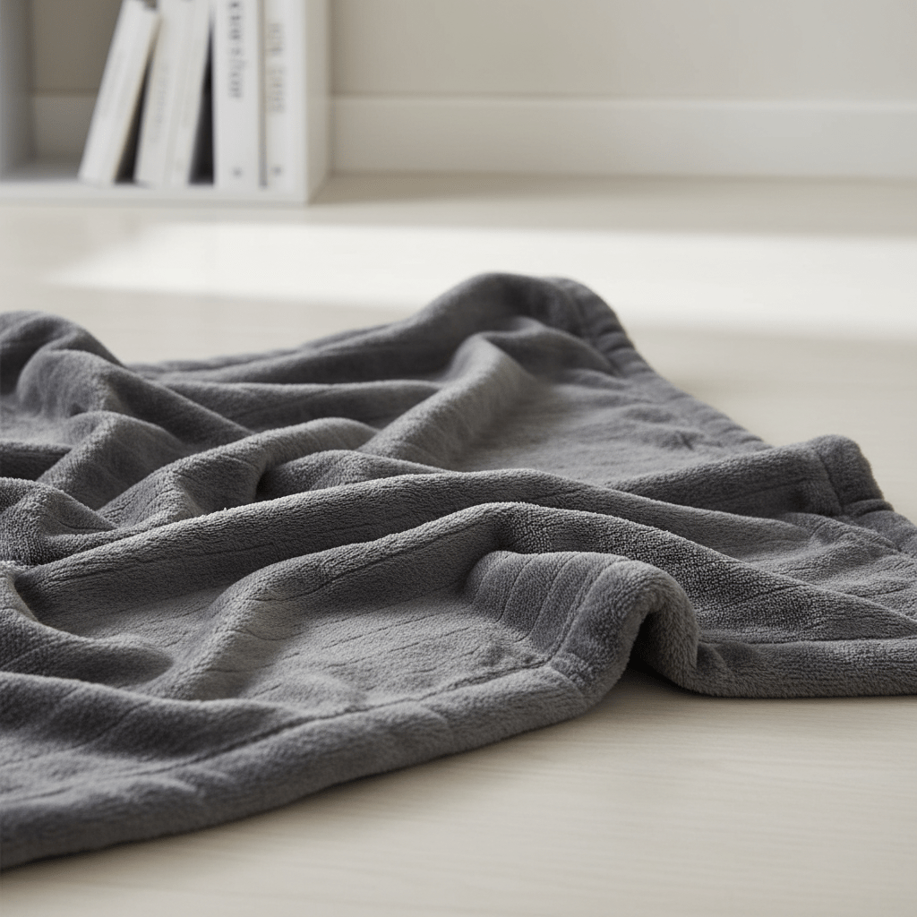 AKDC Premium Textured Pampon Fibre Blanket for Bed & Sofa – 200×230 cm, Modern Gray - Al Kabayel Discount CentreAKDC Premium Textured Pampon Fibre Blanket for Bed & Sofa – 200×230 cm, Modern GrayBeddingAKDCAl Kabayel Discount Centre