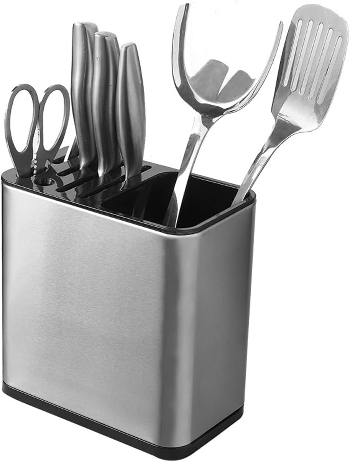 AKDC Professional Stainless Steel 2 - in - 1 Universal Knife Block & Utensil Holder – Multi - Slot Safe Storage Organizer (196×118×201 mm) - Al Kabayel Discount CentreAKDC Professional Stainless Steel 2 - in - 1 Universal Knife Block & Utensil Holder – Multi - Slot Safe Storage Organizer (196×118×201 mm)Organizers & AccessoriesAKDCAl Kabayel Discount Centre