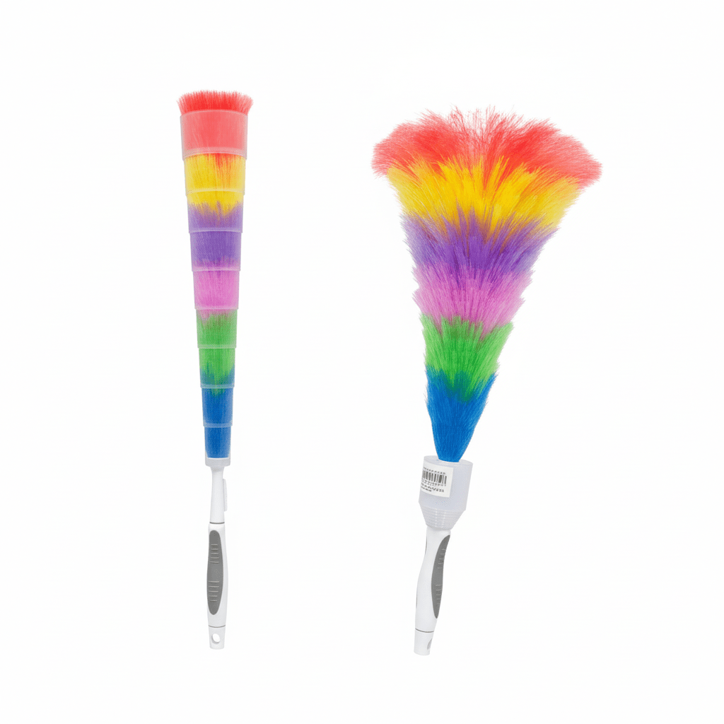 AKDC Rainbow Multicolor Soft Bristle Duster with Handle – 60cm - Al Kabayel Discount CentreAKDC Rainbow Multicolor Soft Bristle Duster with Handle – 60cmCleaning SuppliesAKDCAl Kabayel Discount Centre