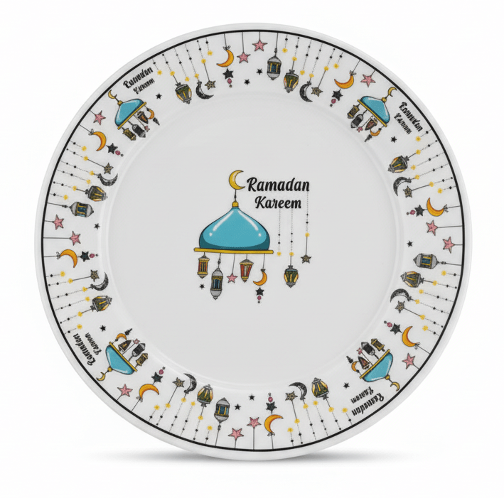 AKDC Ramadan Collection White Ceramic Dinner Plate – Minimalist Islamic Tableware, 20cm - Al Kabayel Discount CentreAKDC Ramadan Collection White Ceramic Dinner Plate – Minimalist Islamic Tableware, 20cmPlatesAKDCAl Kabayel Discount Centre