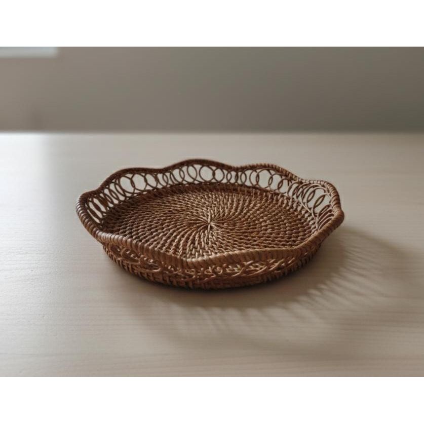 AKDC Rattan Round Tray 20 cm – Small Natural Handwoven Serving Tray - Al Kabayel Discount CentreAKDC Rattan Round Tray 20 cm – Small Natural Handwoven Serving TrayOrganizers & AccessoriesAKDCAl Kabayel Discount Centre