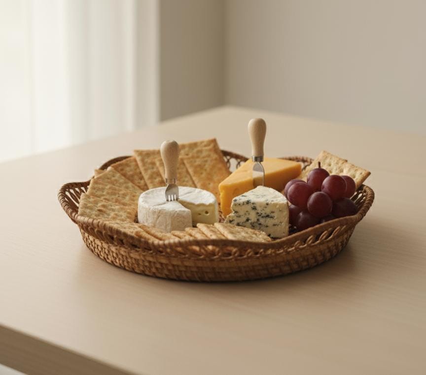 AKDC Rattan Round Tray 24 cm – Medium Handcrafted Natural Serving Tray - Al Kabayel Discount CentreAKDC Rattan Round Tray 24 cm – Medium Handcrafted Natural Serving TrayOrganizers & AccessoriesAKDCAl Kabayel Discount Centre