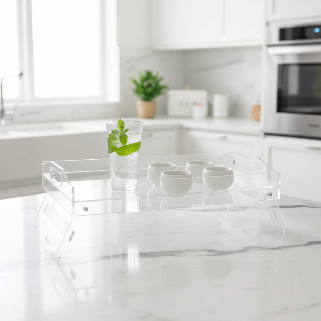 AKDC Rectangular Acrylic Foldable Footed Serving Tray with Stable Base Ideal for Serving Drinks and Snacks 37x23 cm - Al Kabayel Discount CentreAKDC Rectangular Acrylic Foldable Footed Serving Tray with Stable Base Ideal for Serving Drinks and Snacks 37x23 cmServing TraysAKDCAl Kabayel Discount Centre