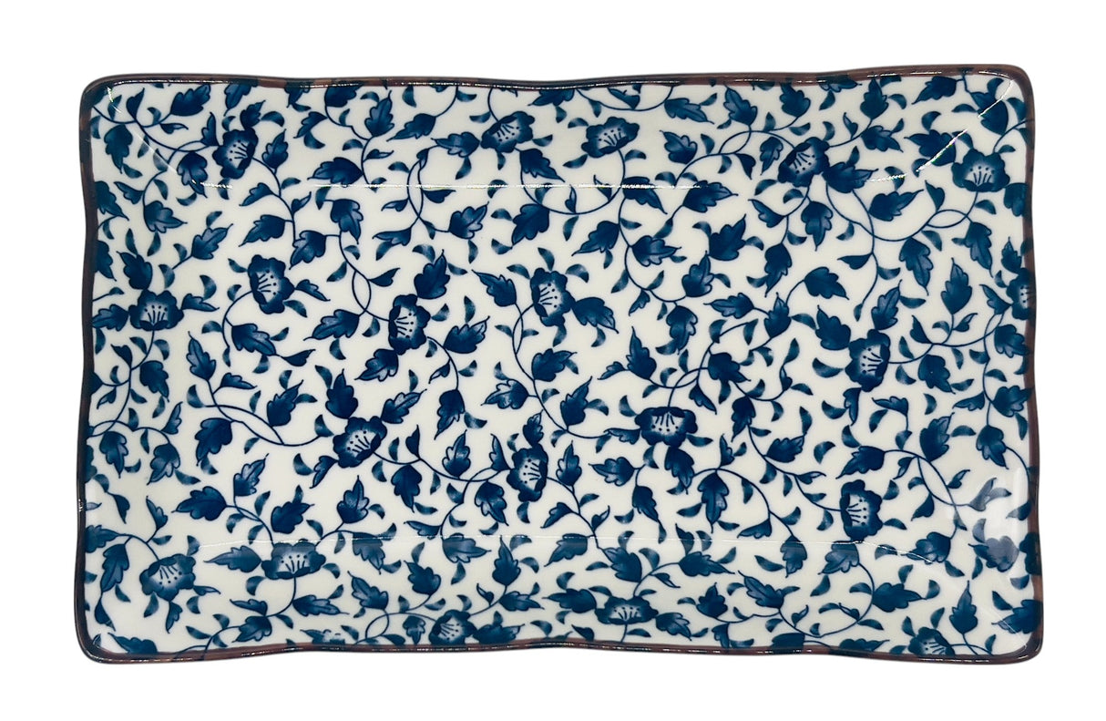AKDC Rectangular Ceramic Tray 21.5cm*12.8cm*3cm, White and Blue Floral Designs - Al Kabayel Discount CentreAKDC Rectangular Ceramic Tray 21.5cm*12.8cm*3cm, White and Blue Floral DesignsServing TraysAKDCAl Kabayel Discount Centre