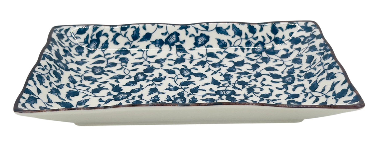 AKDC Rectangular Ceramic Tray 21.5cm*12.8cm*3cm, White and Blue Floral Designs - Al Kabayel Discount CentreAKDC Rectangular Ceramic Tray 21.5cm*12.8cm*3cm, White and Blue Floral DesignsServing TraysAKDCAl Kabayel Discount Centre