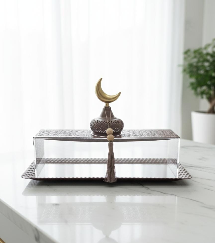 AKDC Rectangular Metal Serving Tray Brown 39×16×22 cm – Ramadan Exclusive - Al Kabayel Discount CentreAKDC Rectangular Metal Serving Tray Brown 39×16×22 cm – Ramadan ExclusiveServing TraysAKDCAl Kabayel Discount Centre