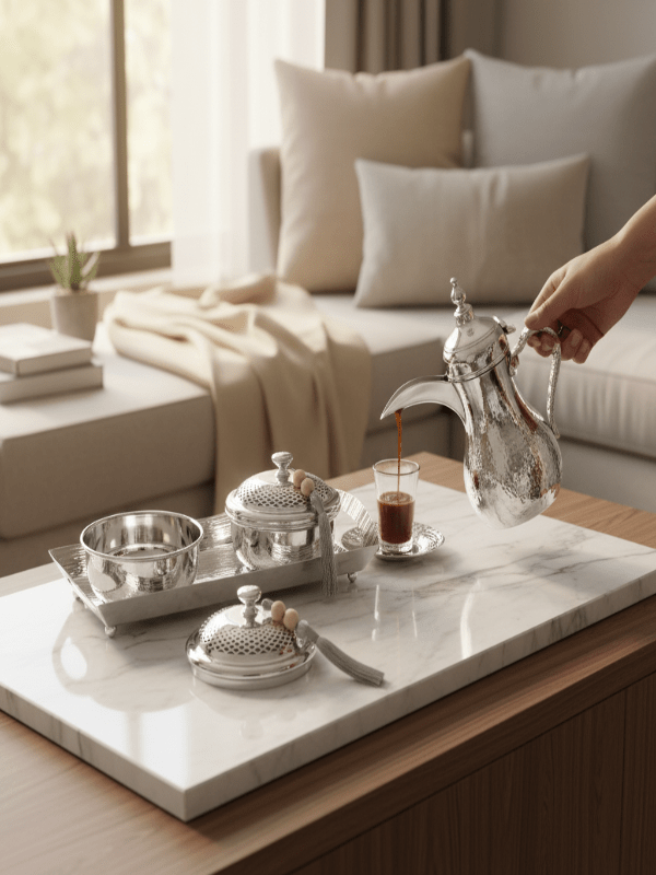 AKDC Rectangular Metal Tray with 2 Candy Bowls – Elegant Silver Finish, Complete Serving Set, 34 × 14 × 10 cm - Al Kabayel Discount CentreAKDC Rectangular Metal Tray with 2 Candy Bowls – Elegant Silver Finish, Complete Serving Set, 34 × 14 × 10 cmServing TraysAKDCAl Kabayel Discount Centre