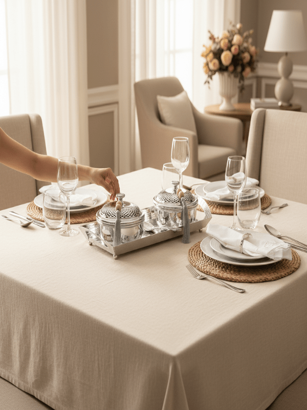 AKDC Rectangular Metal Tray with 2 Candy Bowls – Elegant Silver Finish, Complete Serving Set, 34 × 14 × 10 cm - Al Kabayel Discount CentreAKDC Rectangular Metal Tray with 2 Candy Bowls – Elegant Silver Finish, Complete Serving Set, 34 × 14 × 10 cmServing TraysAKDCAl Kabayel Discount Centre