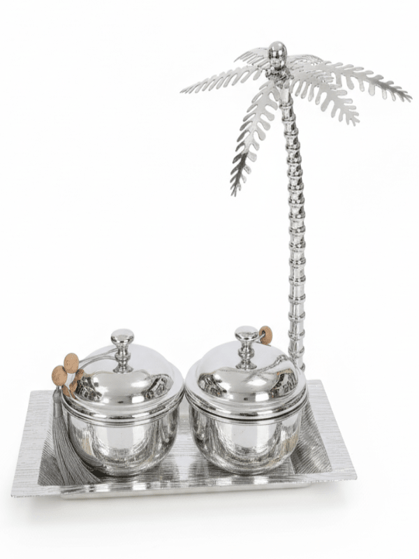 AKDC Rectangular Metal Tray with 2 Candy Bowls – Luxury Silver Finish, Party & Dining Serving Set, 30 × 29 × 17 cm - Al Kabayel Discount CentreAKDC Rectangular Metal Tray with 2 Candy Bowls – Luxury Silver Finish, Party & Dining Serving Set, 30 × 29 × 17 cmServing TraysAKDCAl Kabayel Discount Centre