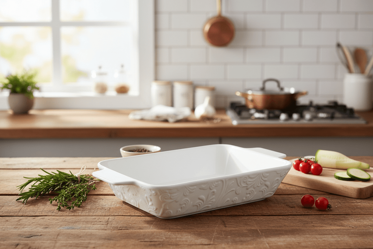 AKDC Rectangular Porcelian Oven Dish 30.5cm*18cm*5.5cm, White - Al Kabayel Discount CentreAKDC Rectangular Porcelian Oven Dish 30.5cm*18cm*5.5cm, WhiteBaking Tray & Oven TrayAKDCAl Kabayel Discount Centre