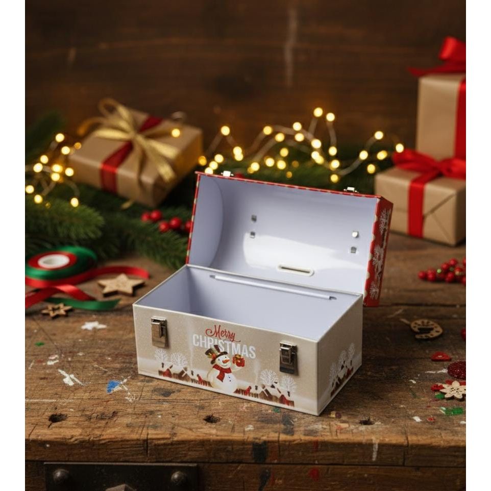 AKDC Red Metal Coin Box 15×15 cm – Christmas Money Box or Gift Storage - Al Kabayel Discount CentreAKDC Red Metal Coin Box 15×15 cm – Christmas Money Box or Gift StorageHome Décor AccentsAKDCAl Kabayel Discount Centre