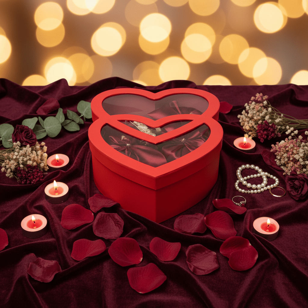 AKDC Romantic Red Double Heart - Shaped Cardboard Gift Box with Clear Plastic Cover for Chocolates, Jewelry & Valentine Gift Packaging – 32×22×10 cm - Al Kabayel Discount CentreAKDC Romantic Red Double Heart - Shaped Cardboard Gift Box with Clear Plastic Cover for Chocolates, Jewelry & Valentine Gift Packaging – 32×22×10 cmPacking & Wrapping SuppliesAKDCAl Kabayel Discount Centre