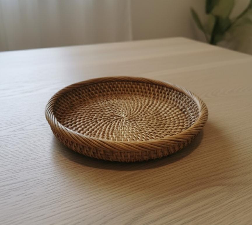 AKDC Round Bamboo Tray 20 cm – Small Handcrafted Eco Serving Tray - Al Kabayel Discount CentreAKDC Round Bamboo Tray 20 cm – Small Handcrafted Eco Serving TrayOrganizers & AccessoriesAKDCAl Kabayel Discount Centre