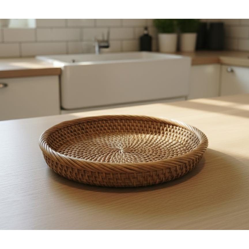 AKDC Round Bamboo Tray 28 cm – Large Natural Wooden Serving Tray - Al Kabayel Discount CentreAKDC Round Bamboo Tray 28 cm – Large Natural Wooden Serving TrayOrganizers & AccessoriesAKDCAl Kabayel Discount Centre