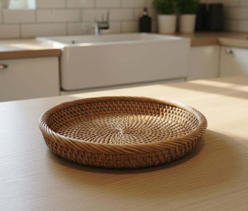AKDC Round Bamboo Tray 28 cm – Large Natural Wooden Serving Tray - Al Kabayel Discount CentreAKDC Round Bamboo Tray 28 cm – Large Natural Wooden Serving TrayOrganizers & AccessoriesAKDCAl Kabayel Discount Centre