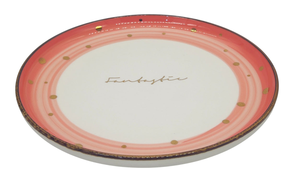 AKDC Round Ceramic Dinner Plate 25cm, Pink and Gold - Al Kabayel Discount CentreAKDC Round Ceramic Dinner Plate 25cm, Pink and GoldPlatesAKDCAl Kabayel Discount Centre