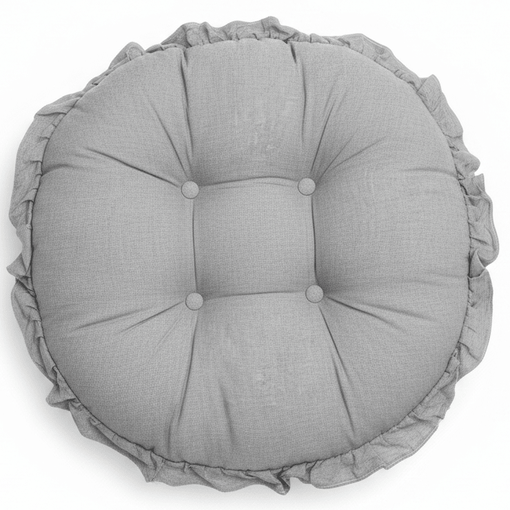AKDC Round Cotton Linen Blend Light Heather Grey Cushion Soft Neutral Chair Pad for Home and Office Seating 35 cm - Al Kabayel Discount CentreAKDC Round Cotton Linen Blend Light Heather Grey Cushion Soft Neutral Chair Pad for Home and Office Seating 35 cmFloor Pillows & CushionsAKDCAl Kabayel Discount Centre