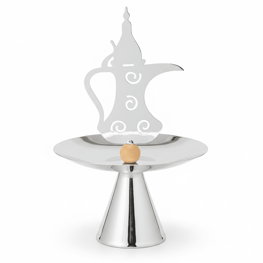 AKDC Round Footed Candy Tray with Arabic Pattern – Elegant Display Tray for Sweets Dates & Desserts – 25x18 cm - Al Kabayel Discount CentreAKDC Round Footed Candy Tray with Arabic Pattern – Elegant Display Tray for Sweets Dates & Desserts – 25x18 cmServing TraysAKDCAl Kabayel Discount Centre