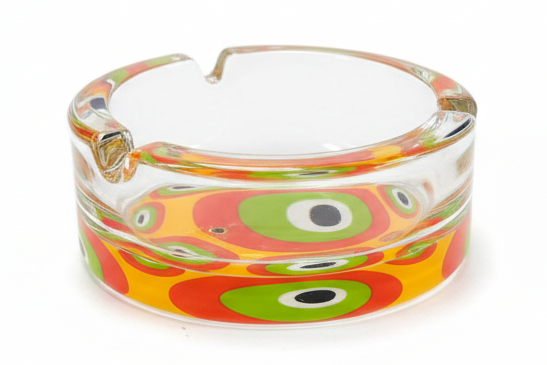 AKDC Round Glass Ashtray 10cm*4cm, Clear and Transparent