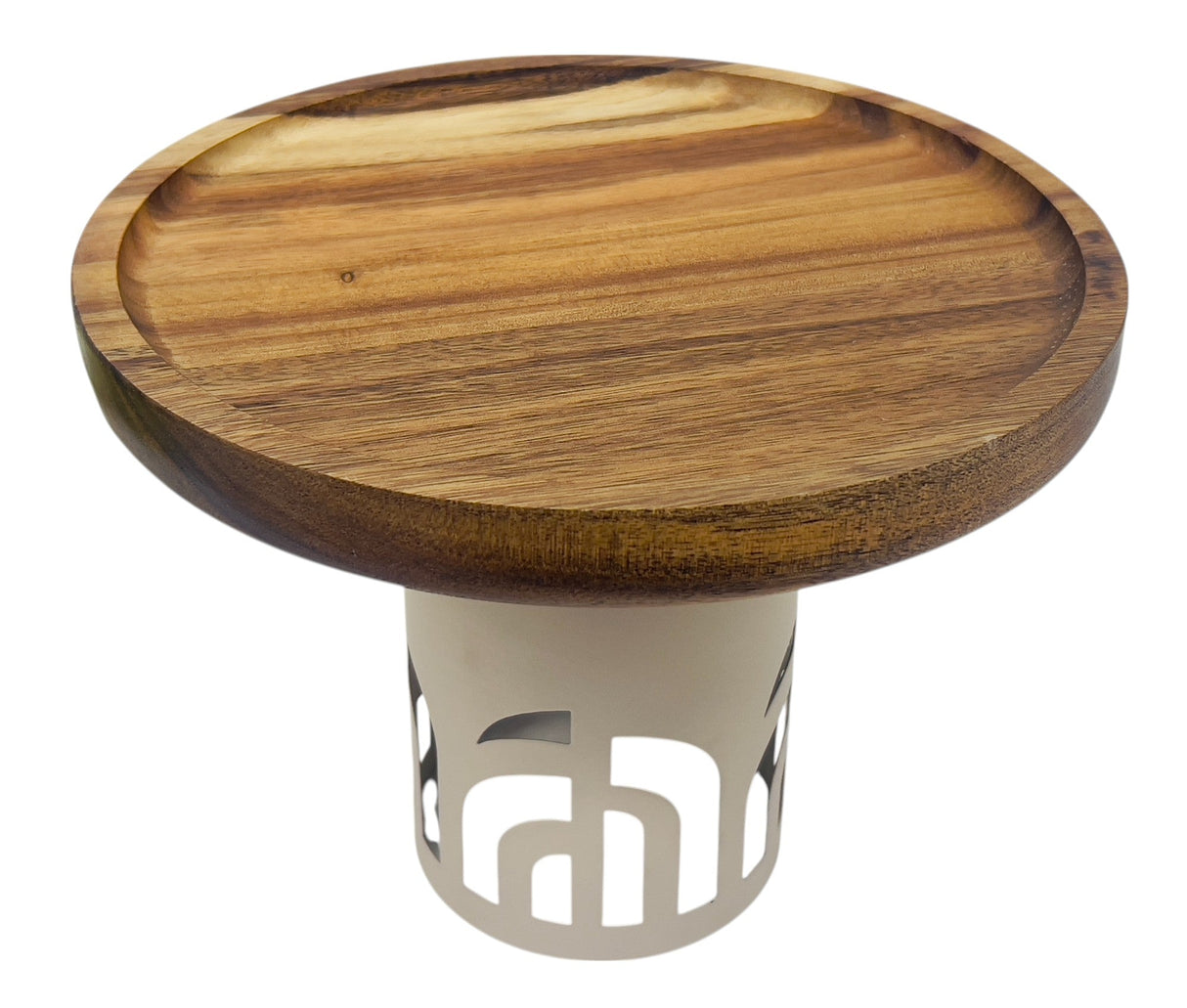 AKDC Round Metal Footed with Wooden Cake Tray 23cm*18cm, Ivory/Wooden - Al Kabayel Discount CentreAKDC Round Metal Footed with Wooden Cake Tray 23cm*18cm, Ivory/WoodenServing TraysAKDCAl Kabayel Discount Centre