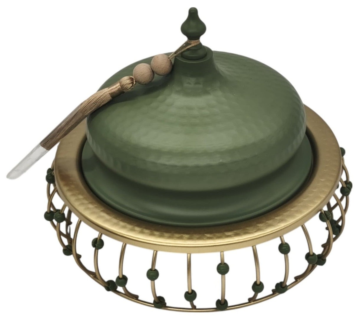 AKDC Round Metal Tajine with Lid 15cm*15cm, Green/Golden - Al Kabayel Discount CentreAKDC Round Metal Tajine with Lid 15cm*15cm, Green/GoldenCookwareAKDCAl Kabayel Discount Centre