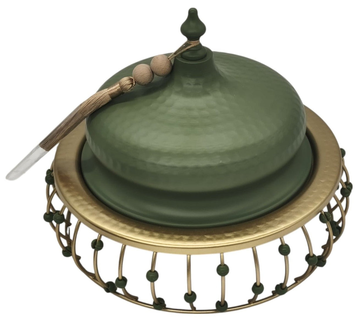 AKDC Round Metal Tajine with Lid 18cm*16cm, Green/Golden - Al Kabayel Discount CentreAKDC Round Metal Tajine with Lid 18cm*16cm, Green/GoldenCookwareAKDCAl Kabayel Discount Centre