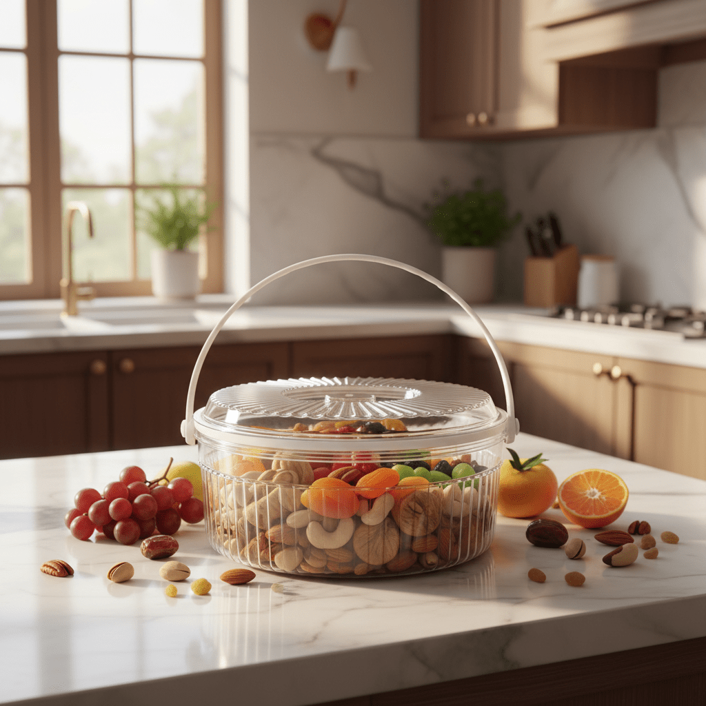 AKDC Round Plastic Storage Box with Lid 25cm, Clear & Transparent - Al Kabayel Discount CentreAKDC Round Plastic Storage Box with Lid 25cm, Clear & TransparentOrganizers & AccessoriesAKDCAl Kabayel Discount Centre