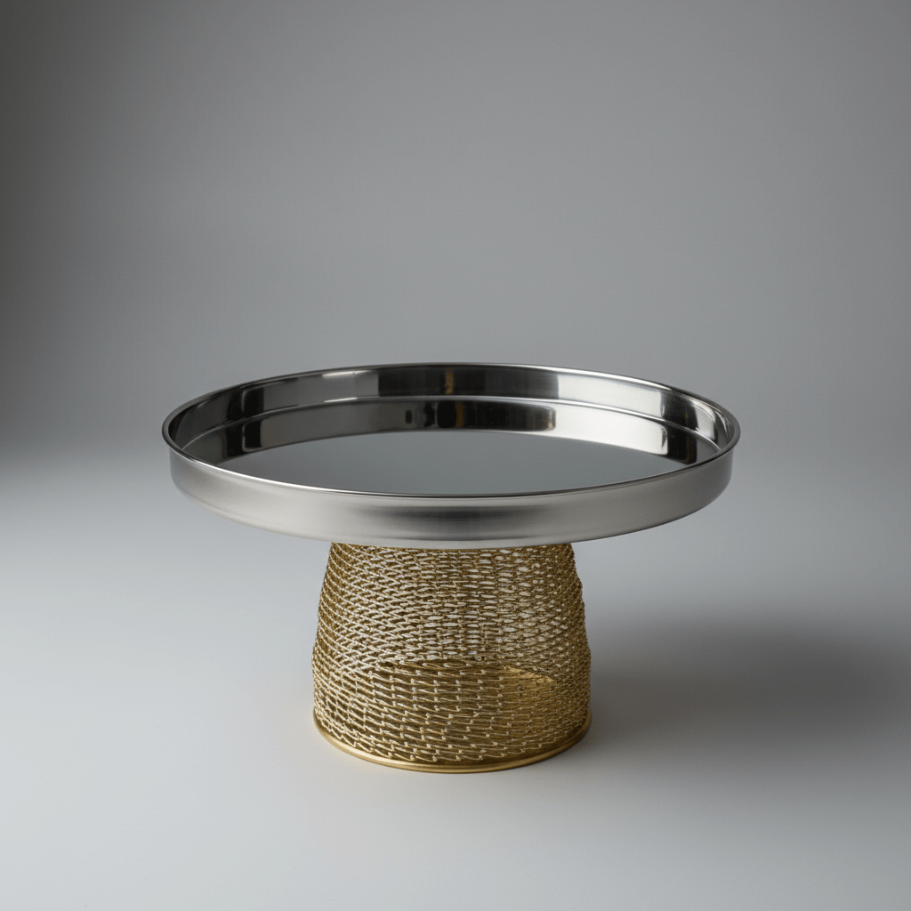 AKDC Royal Gold - Footed Stainless Steel Serving Tray – Luxury Dessert Presentation Stand for Weddings & Parties – 20 × 12 cm - Al Kabayel Discount CentreAKDC Royal Gold - Footed Stainless Steel Serving Tray – Luxury Dessert Presentation Stand for Weddings & Parties – 20 × 12 cmServing TraysAKDCAl Kabayel Discount Centre