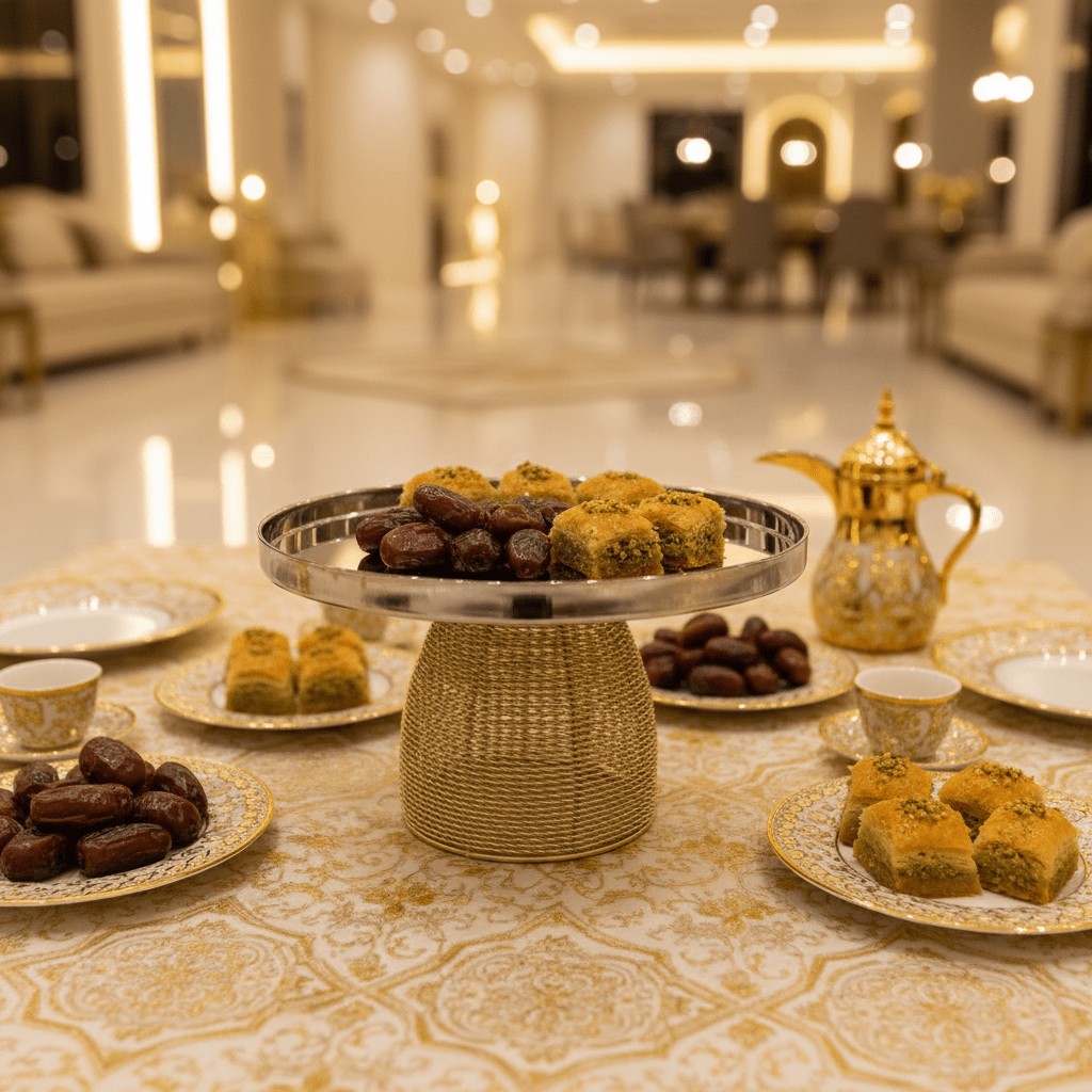 AKDC Royal Gold - Footed Stainless Steel Serving Tray – Premium Elevated Dessert Stand for Events & Catering – 26 × 14 cm - Al Kabayel Discount CentreAKDC Royal Gold - Footed Stainless Steel Serving Tray – Premium Elevated Dessert Stand for Events & Catering – 26 × 14 cmServing TraysAKDCAl Kabayel Discount Centre