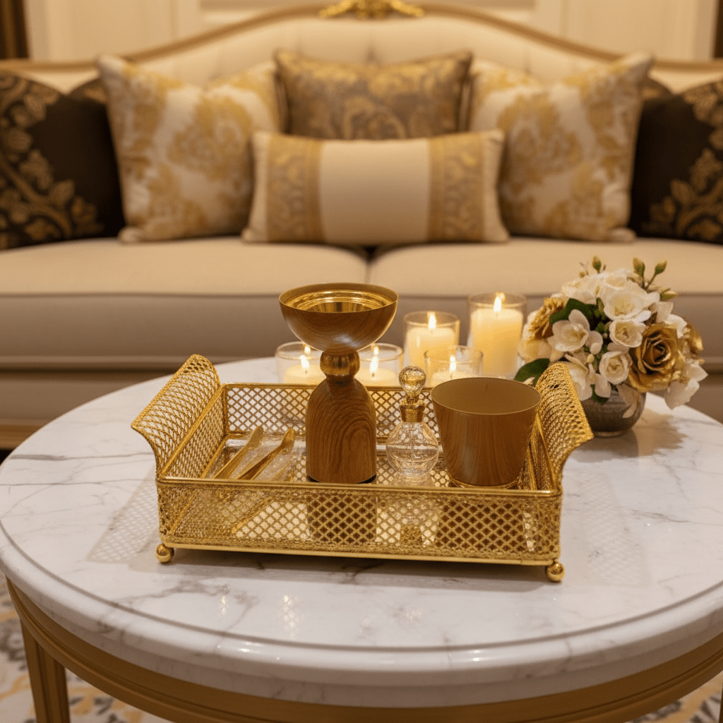 AKDC Royal Majlis Incense Burner Set | Rectangular Gold Metal & Mirror Glass | 30×17cm - Al Kabayel Discount CentreAKDC Royal Majlis Incense Burner Set | Rectangular Gold Metal & Mirror Glass | 30×17cmIncense BurnerAKDCAl Kabayel Discount Centre
