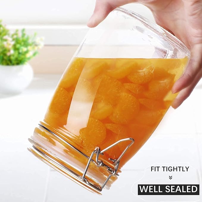 AKDC sales Glass Jar 1000ml Glass Container For Kitchen Storage pickle jar With Buckle airtight Lid Jars For Spice Masala pasta tea coffee pantry ferment grocery Kitchen glass lids Containers Set (3) - Al Kabayel Discount CentreAKDC sales Glass Jar 1000ml Glass Container For Kitchen Storage pickle jar With Buckle airtight Lid Jars For Spice Masala pasta tea coffee pantry ferment grocery Kitchen glass lids Containers Set (3)Jars & Food SaversAKDCAl Kabayel Discount Centre