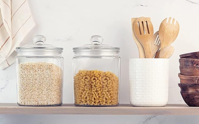 AKDC Set of 4 Glass Storage Jar Sealed Moisture - proof Food Storage Jars With Glass Lid 500 ml, Cookie Containers for Pantry, Bathroom Apothecary Canisters Airtight Lids Multipurpose Jars - Al Kabayel Discount CentreAKDC Set of 4 Glass Storage Jar Sealed Moisture - proof Food Storage Jars With Glass Lid 500 ml, Cookie Containers for Pantry, Bathroom Apothecary Canisters Airtight Lids Multipurpose JarsJars & Food SaversAKDCAl Kabayel Discount Centre