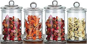 AKDC Set of 4 Glass Storage Jar Sealed Moisture - proof Food Storage Jars With Glass Lid 500 ml, Cookie Containers for Pantry, Bathroom Apothecary Canisters Airtight Lids Multipurpose Jars - Al Kabayel Discount CentreAKDC Set of 4 Glass Storage Jar Sealed Moisture - proof Food Storage Jars With Glass Lid 500 ml, Cookie Containers for Pantry, Bathroom Apothecary Canisters Airtight Lids Multipurpose JarsJars & Food SaversAKDCAl Kabayel Discount Centre