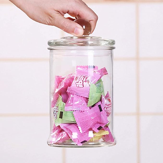 AKDC Set of 4 Glass Storage Jar Sealed Moisture - proof Food Storage Jars With Glass Lid 500 ml, Cookie Containers for Pantry, Bathroom Apothecary Canisters Airtight Lids Multipurpose Jars - Al Kabayel Discount CentreAKDC Set of 4 Glass Storage Jar Sealed Moisture - proof Food Storage Jars With Glass Lid 500 ml, Cookie Containers for Pantry, Bathroom Apothecary Canisters Airtight Lids Multipurpose JarsJars & Food SaversAKDCAl Kabayel Discount Centre