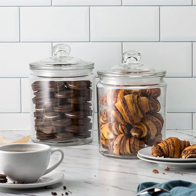 AKDC Set of 4 Glass Storage Jar Sealed Moisture - proof Food Storage Jars With Glass Lid 500 ml, Cookie Containers for Pantry, Bathroom Apothecary Canisters Airtight Lids Multipurpose Jars - Al Kabayel Discount CentreAKDC Set of 4 Glass Storage Jar Sealed Moisture - proof Food Storage Jars With Glass Lid 500 ml, Cookie Containers for Pantry, Bathroom Apothecary Canisters Airtight Lids Multipurpose JarsJars & Food SaversAKDCAl Kabayel Discount Centre