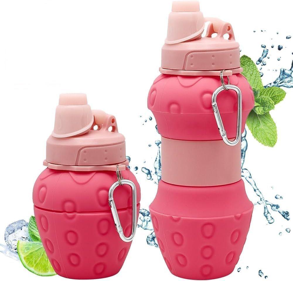 AKDC Silicone Expandable Water Bottle 500ml, Strawberry Shaped, Green - Al Kabayel Discount CentreAKDC Silicone Expandable Water Bottle 500ml, Strawberry Shaped, GreenWater BottlesAKDCAl Kabayel Discount Centre