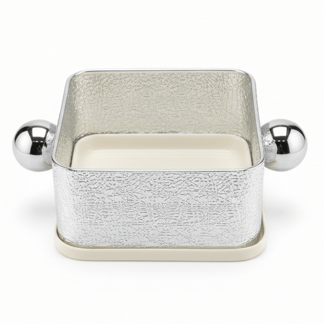 AKDC Silver & Cream Square Candy Pot – Luxury Metal Serving Bowl for Sweets Dates & Chocolates – 14x14 cm - Al Kabayel Discount CentreAKDC Silver & Cream Square Candy Pot – Luxury Metal Serving Bowl for Sweets Dates & Chocolates – 14x14 cmBowlsAKDCAl Kabayel Discount Centre