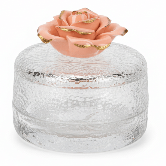 AKDC small glass candy jar with floral lid decorative storage container sweet holder gift item 8cm - Al Kabayel Discount CentreAKDC small glass candy jar with floral lid decorative storage container sweet holder gift item 8cmJars & Food SaversAKDCAl Kabayel Discount Centre