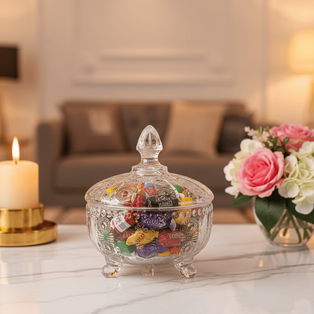 AKDC Small Glass Candy Pot with Lid Cute Mini Storage Jar for Sweets and Treats 8.5 cm - Al Kabayel Discount CentreAKDC Small Glass Candy Pot with Lid Cute Mini Storage Jar for Sweets and Treats 8.5 cmJars & Food SaversAKDCAl Kabayel Discount Centre