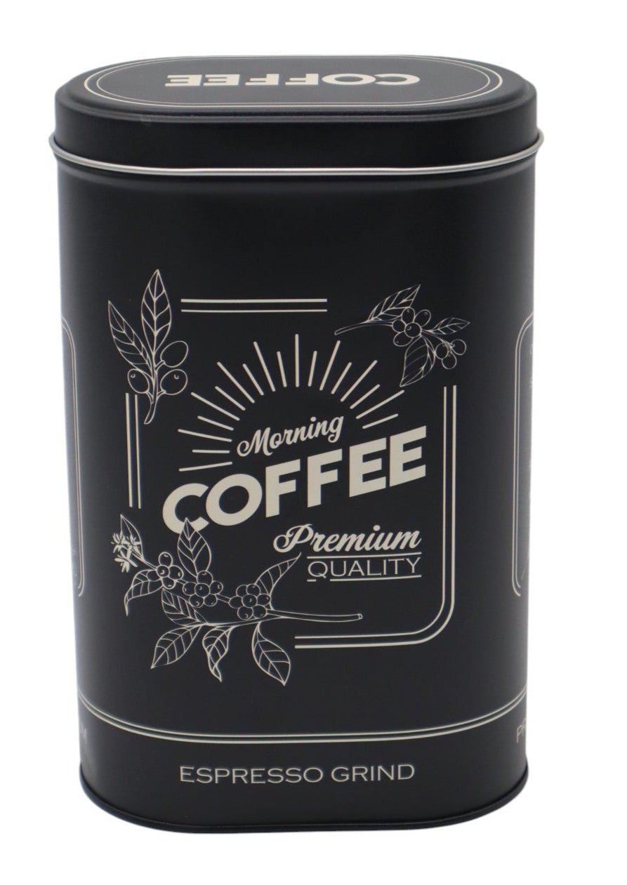 AKDC Small Oval Black Metal Coffee Canister with Coffee Logo – Compact and Stylish Storage Container, 19×12×7 cm - Al Kabayel Discount CentreAKDC Small Oval Black Metal Coffee Canister with Coffee Logo – Compact and Stylish Storage Container, 19×12×7 cmJars & Food SaversAKDCAl Kabayel Discount Centre