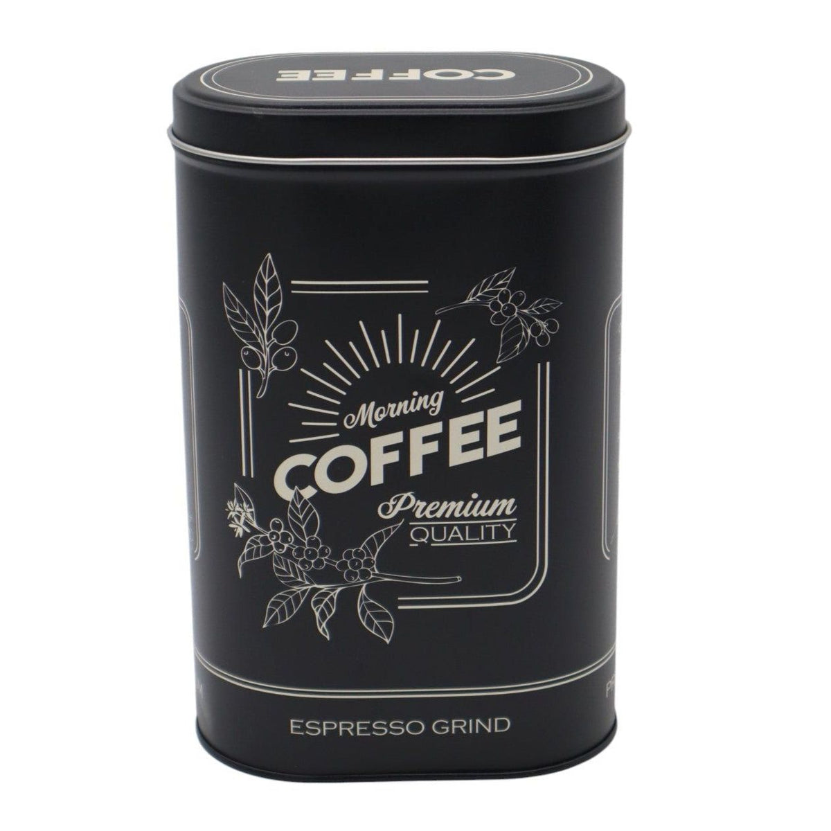 AKDC Small Oval Black Metal Coffee Canister with Coffee Logo – Compact and Stylish Storage Container, 19×12×7 cm - Al Kabayel Discount CentreAKDC Small Oval Black Metal Coffee Canister with Coffee Logo – Compact and Stylish Storage Container, 19×12×7 cmJars & Food SaversAKDCAl Kabayel Discount Centre