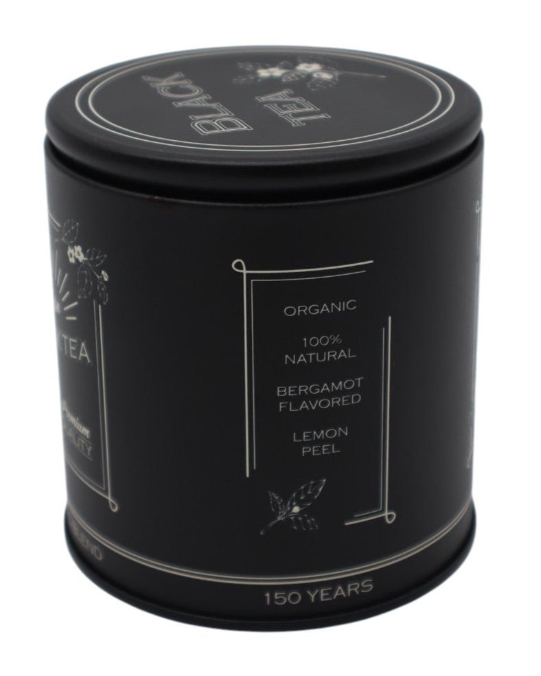 AKDC Small Round Black Metal Tea Canister with Distinct Black Tea Logo – Compact and Handy Storage Solution, 9×8 cm - Al Kabayel Discount CentreAKDC Small Round Black Metal Tea Canister with Distinct Black Tea Logo – Compact and Handy Storage Solution, 9×8 cmJars & Food SaversAKDCAl Kabayel Discount Centre